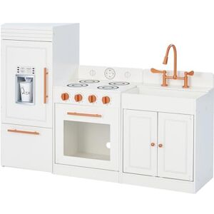 Teamson Kids Little Chef Paris Modular Contemporary Interactive Wooden Play Kitchen with Refrigerator, Oven, Sink, and Storage Space for Easy Clean Up, White with Rose Gold Finishes Teamson Kids Little Chef Paris Modular Contemporary Interactive Wooden Play Kitchen with Refrigerator, Oven, Sink, and Storage Space for Easy Clean Up, White with Rose Gold Finishes