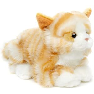 Uni-Toys Cat brown-tabbed, lying down 20 cm (length) plush kitten plush toy, cuddly toy Uni-Toys Cat brown-tabbed, lying down 20 cm (length) plush kitten plush toy, cuddly toy