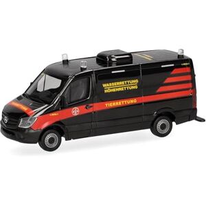 Herpa car model Mercedes-Benz Sprinter 13 transporter flat roof "high rescue animal rescus Tierrettung Essen e:v.", scale of 1:87, plastic miniature, made in Germany, collectors edition Herpa car model Mercedes-Benz Sprinter 13 transporter flat roof "high rescue animal rescus Tierrettung Essen e:v.", scale of 1:87, plastic miniature, made in Germany, collectors edition