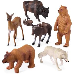 Terra by Battat – 6 Pcs Wild Animal Figurines – Realistic Plastic North American Toys with Bears, Wolf, Moose & More – Educational Wildlife Gift for Kids 3+ – Pretend Play Set Terra by Battat – 6 Pcs Wild Animal Figurines – Realistic Plastic North American Toys with Bears, Wolf, Moose & More – Educational Wildlife Gift for Kids 3+ – Pretend Play Set