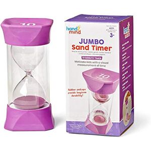 hand2mind Learning Resources Jumbo Sand Timer (10-Minute), Purple, Soft Rubber End Caps Offers Quiet Pausing, Classroom Sand Timers for Kids, Teeth Brushing and Game Timer (Set of 1) hand2mind Learning Resources Jumbo Sand Timer (10-Minute), Purple, Soft Rubber End Caps Offers Quiet Pausing, Classroom Sand Timers for Kids, Teeth Brushing and Game Timer (Set of 1)