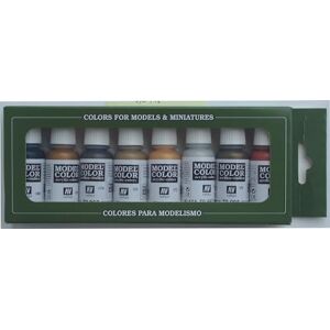Vallejo Model Color Metallic Acrylic Paint Set, 8 Bottles (18 ml) with Dropper and Color Chart for Miniatures and Models Vallejo Model Color Metallic Acrylic Paint Set, 8 Bottles (18 ml) with Dropper and Color Chart for Miniatures and Models
