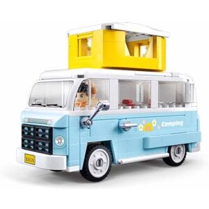 Sluban TS-2 Camping Building Set, 1/35 Scale Model Van with Rooftop Tent, 265 Pieces, Ages 8-14, M38-B1192, Light Blue and Yellow Sluban TS-2 Camping Building Set, 1/35 Scale Model Van with Rooftop Tent, 265 Pieces, Ages 8-14, M38-B1192, Light Blue and Yellow