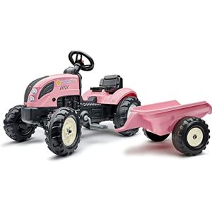 Falk Rainbow Star pedal tractor with trailer Contains 40% recycled plastic Made in France 2056L Pink From 2 years old Falk Rainbow Star pedal tractor with trailer Contains 40% recycled plastic Made in France 2056L Pink From 2 years old