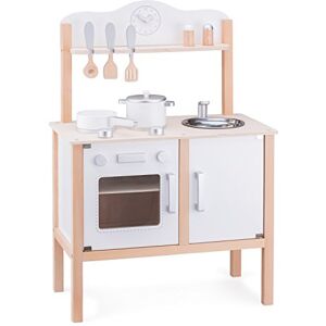 New Classic Toys Woet® White Wooden Toy Kitchen for Kids With Oven, Sink and Accessories Pretend Play Kitchen Set Age 3 Years+ New Classic Toys Woet® White Wooden Toy Kitchen for Kids With Oven, Sink and Accessories Pretend Play Kitchen Set Age 3 Years+