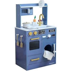 Teamson Kids Wooden Play Kitchen Little Chef with Mini Garden and Washing Machine Blue Teamson Kids Wooden Play Kitchen Little Chef with Mini Garden and Washing Machine Blue