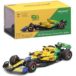 Bburago McLaren MCL38#81 Oscar Piastri Monaco GP 2024 Senna’s 30th Anniversary, 1:43 Scale Car with Helmet and Display Case, Special Livery, Officially Licensed by McLaren, 14+ Bburago McLaren MCL38#81 Oscar Piastri Monaco GP 2024 Senna’s 30th Anniversary, 1:43 Scale Car with Helmet and Display Case, Special Livery, Officially Licensed by McLaren, 14+