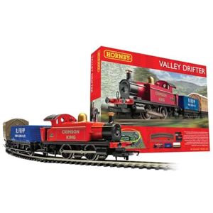 Hornby R1270M Valley Drifter Train Set Analogue OO Gauge Model Railway, Includes: 1x 0-4-0 Steam Locomotive, Open Wagon, 4 wheel Coach & Track Starter Electric Model Train Sets 1:76 Scale Hornby R1270M Valley Drifter Train Set Analogue OO Gauge Model Railway, Includes: 1x 0-4-0 Steam Locomotive, Open Wagon, 4 wheel Coach & Track Starter Electric Model Train Sets 1:76 Scale