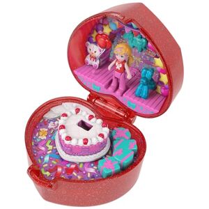 Polly Pocket Mattel 80th Anniversary Compact Playset, Jewelry Box with Doll, Balloon Pet, and Wearable Ring, Ring Box with Celebration Theme, JGK21 Polly Pocket Mattel 80th Anniversary Compact Playset, Jewelry Box with Doll, Balloon Pet, and Wearable Ring, Ring Box with Celebration Theme, JGK21
