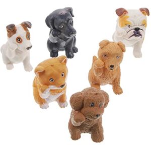 SAFIGLE 6pcs Dog Model Realistic Dog Staue Small Dog Craft Tiny Dog Ornament Figurine Little Puppy Figures Children Toys Kid Toy Standing Dog Figure Toy Dog Poultry Abs Toddler