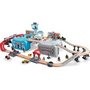 Hape Wooden Railway Large City Scenery with Storage Box, from 3 Years, E3773, Multicoloured Hape Wooden Railway Large City Scenery with Storage Box, from 3 Years, E3773, Multicoloured
