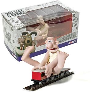 Corgi Diecast Train Toy-CC80604 Gromit-The Wrong Trousers-Wallace & Flatbed Wagon, Painted Corgi Diecast Train Toy-CC80604 Gromit-The Wrong Trousers-Wallace & Flatbed Wagon, Painted
