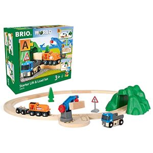 Brio 33878 Starter Lift & Load Train Set A for Kids Age 3 Years Up - Compatible with all BRIO Railway Sets & Accessories, Multicoloured