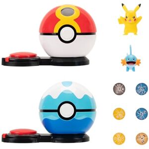 Pokémon Surprise Attack Game 2-Inch Pikachu and Mudkip with Repeat Ball and Dive Ball plus 6 Attack Discs Pokémon Surprise Attack Game 2-Inch Pikachu and Mudkip with Repeat Ball and Dive Ball plus 6 Attack Discs