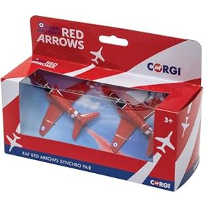 Corgi CS90687 Red Arrows Synchro Pair Twin Pack Model Airplane Diecast Planes & Aircraft Models for Ages 3+, Die Cast Plane, Toy Airplanes Gift for Young Aviation Fans, Birthday Gifts for Him Corgi CS90687 Red Arrows Synchro Pair Twin Pack Model Airplane Diecast Planes & Aircraft Models for Ages 3+, Die Cast Plane, Toy Airplanes Gift for Young Aviation Fans, Birthday Gifts for Him