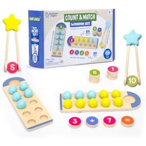 Educational Insights Learning Resources Count & Match Wooden Set, Preschool Maths Manipulatives, Toddler Learning Toys, Montessori Numbers, Wooden Counting Sets for Kids Ages 3+ Educational Insights Learning Resources Count & Match Wooden Set, Preschool Maths Manipulatives, Toddler Learning Toys, Montessori Numbers, Wooden Counting Sets for Kids Ages 3+