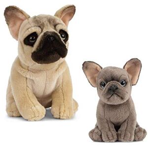 Living Nature Soft Toy Gift Bundle Plush French Bulldog (20cm) & Puppy (16cm), Brown & Grey Living Nature Soft Toy Gift Bundle Plush French Bulldog (20cm) & Puppy (16cm), Brown & Grey