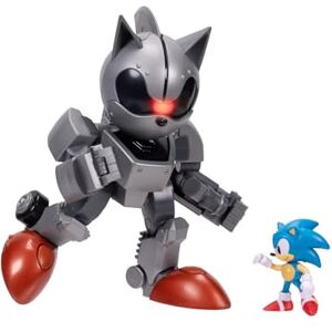 Sonic The Hedgehog Giant Mecha Sonic Vs Sonic Officially Licensed by Jakks Pacific, 8" / 20.3 cm Tall Play Set, Highly Articulated with Light-Up Features, Sonic Figure Included, For Boys Sonic The Hedgehog Giant Mecha Sonic Vs Sonic Officially Licensed by Jakks Pacific, 8" / 20.3 cm Tall Play Set, Highly Articulated with Light-Up Features, Sonic Figure Included, For Boys