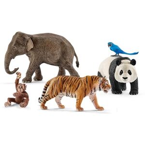 SCHLEICH Wild Life 5 PC Jungle Animals Figurines Toy Set with Elephant, Panda, Tiger, Parrot, and Baby Monkey Toys for Boys and Girls Realistic Animal Figures Playset for Kids Ages 3+ 77588 SCHLEICH Wild Life 5 PC Jungle Animals Figurines Toy Set with Elephant, Panda, Tiger, Parrot, and Baby Monkey Toys for Boys and Girls Realistic Animal Figures Playset for Kids Ages 3+ 77588