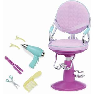 Our Generation Purple Salon Chair with Hearts - Doll Salon Furniture Our Generation Purple Salon Chair with Hearts - Doll Salon Furniture