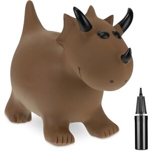 Relaxdays Bouncing Hopper Dinosaur, Incl. Pump, for Children from 3 Years, BPA-Free, Inflatable Toy, Brown, 39 x 55 x 24 cm Relaxdays Bouncing Hopper Dinosaur, Incl. Pump, for Children from 3 Years, BPA-Free, Inflatable Toy, Brown, 39 x 55 x 24 cm