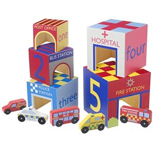 Orange Tree Toys ORANGE TREE Emergency Services Wooden Stacking Cubes Orange Tree Toys ORANGE TREE Emergency Services Wooden Stacking Cubes