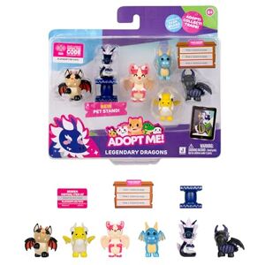 Adopt Me! Legendary Dragons 6 Figure Pack Online Game Exclusive Virtual Item Code Collectible Toys Featuring Your Favourite Pets, Ages 6+ Adopt Me! Legendary Dragons 6 Figure Pack Online Game Exclusive Virtual Item Code Collectible Toys Featuring Your Favourite Pets, Ages 6+