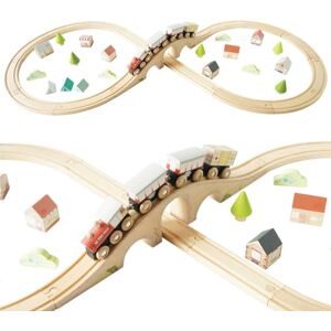 Le Toy Van Wooden Train Set with Figure of 8 Train Track, Plastic Free Set with Universal Compatible Train Track, Suitable for 36+ months, Girls and Boys, TV702 Le Toy Van Wooden Train Set with Figure of 8 Train Track, Plastic Free Set with Universal Compatible Train Track, Suitable for 36+ months, Girls and Boys, TV702