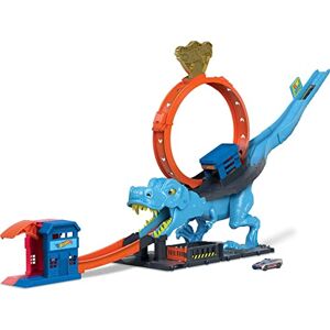 Hot Wheels City Racetrack, T-Rex Chomp Down, Knock Down Dinosaur with Car Stunt in Giant Loop, Includes 1 Toy Car in 1:64 Scale, Toys for Ages 4 and Up, One Pack, HNP77 Hot Wheels City Racetrack, T-Rex Chomp Down, Knock Down Dinosaur with Car Stunt in Giant Loop, Includes 1 Toy Car in 1:64 Scale, Toys for Ages 4 and Up, One Pack, HNP77