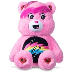 Care+ Basic Fun 22cm Rock Theme Plush – Cheer Bear Eco-Friendly Soft Toy with Lightning Belly Badge – Collectible Plush for Kids & Fans, Pink, 35.56 cm Care+ Basic Fun 22cm Rock Theme Plush – Cheer Bear Eco-Friendly Soft Toy with Lightning Belly Badge – Collectible Plush for Kids & Fans, Pink, 35.56 cm
