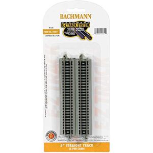 Bachmann Trains Snap-Fit E-Z TRACK 5” STRAIGHT TRACK (6/card) NICKEL SILVER Rail With Grey Roadbed N Scale, 8 Bachmann Trains Snap-Fit E-Z TRACK 5” STRAIGHT TRACK (6/card) NICKEL SILVER Rail With Grey Roadbed N Scale, 8
