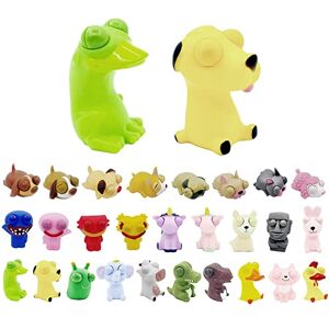 YAAVAAW Funny Frog Dog Pinch Toy Stress Relief Toys,2pc Animals Frog Dog Eye Popping Worm Stress Toy,Novelty Fidget Toy Hand Squishy Squeeze Toys for Kids Adult Autistic Birthday Gifts,Xmas Stocking Fillers