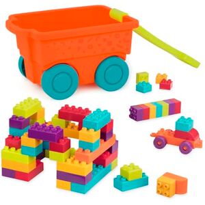 Battat – Building Blocks & Wagon – 55 Pieces Block Set – Construction Playset For Kids, Toddlers – Developmental Toy – 18+ Months – Locbloc Wagon Battat – Building Blocks & Wagon – 55 Pieces Block Set – Construction Playset For Kids, Toddlers – Developmental Toy – 18+ Months – Locbloc Wagon