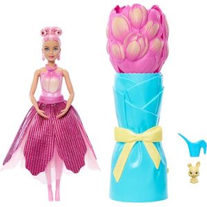 Barbie Petal Pop Scented Doll with Pink Tulip Dress & Accessories, Bouquet Reveal with Pet Bunny & Surprises like Watering Can, Necklace & Earrings, JMF57 Barbie Petal Pop Scented Doll with Pink Tulip Dress & Accessories, Bouquet Reveal with Pet Bunny & Surprises like Watering Can, Necklace & Earrings, JMF57