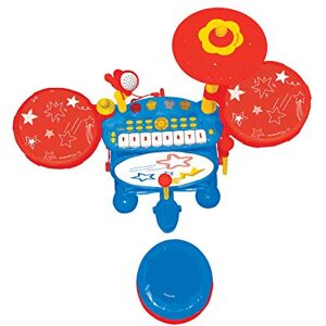 Lexibook Electronic Drum Set for children, musical toy game, realistic drum sound, 8-keys keyboard, MP3 plug, seat included, blue/red, K610LXB Lexibook Electronic Drum Set for children, musical toy game, realistic drum sound, 8-keys keyboard, MP3 plug, seat included, blue/red, K610LXB