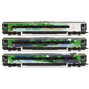 Hornby R40483 Avanti West Coast Class 390 Climate change livery Coach pack 3 69721 + 69821 + 69921, Green Hornby R40483 Avanti West Coast Class 390 Climate change livery Coach pack 3 69721 + 69821 + 69921, Green