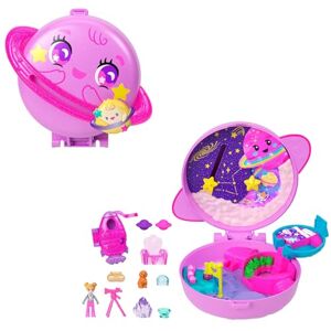 Polly Pocket Dolls and Playset, Planet Polly Outer Space Compact, Travel Toy with 1 Micro Doll, Pet Puppy & Themed Accessories, JCB18 Polly Pocket Dolls and Playset, Planet Polly Outer Space Compact, Travel Toy with 1 Micro Doll, Pet Puppy & Themed Accessories, JCB18