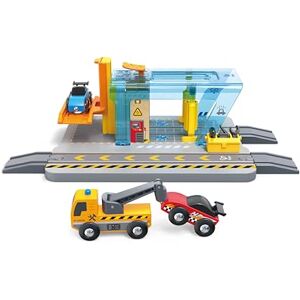 Hape Repair & Wash Station Interactive Car Wash & Repair Playset for Wooden Railway Sets Includes Spinning Brushes, Liftable Platform & Launch Mechanism From 3 Years + Hape Repair & Wash Station Interactive Car Wash & Repair Playset for Wooden Railway Sets Includes Spinning Brushes, Liftable Platform & Launch Mechanism From 3 Years +