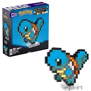 Mega Brands MEGA Pokémon Action Figure Building Set, Squirtle with 367 Pieces and Pixel Retro Style, for Table or Wall Decor, Build & Display Toy for Collectors, HTH77 Mega Brands MEGA Pokémon Action Figure Building Set, Squirtle with 367 Pieces and Pixel Retro Style, for Table or Wall Decor, Build & Display Toy for Collectors, HTH77