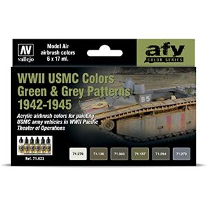 Vallejo Acrylicos WWII USMC Green & Grey Camouflage Model Kit 071623 Vallejo Acrylicos WWII USMC Green & Grey Camouflage Model Kit 071623
