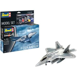 Revell Model Set 63858 Lockheed Martin F-22A Raptor 1:72 Scale Unbuilt/Unpainted Plastic Model Kit with Accessories Revell Model Set 63858 Lockheed Martin F-22A Raptor 1:72 Scale Unbuilt/Unpainted Plastic Model Kit with Accessories