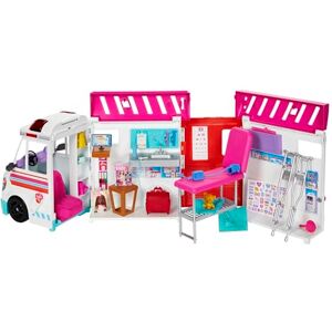 Barbie Ambulance and Hospital Playset, Emergency Vehicle with Lights and Sounds Transforms into Care Clinic, 20 Doll Accessories, Toys for Ages 3 and Up, One Vehicle, HKT79 Barbie Ambulance and Hospital Playset, Emergency Vehicle with Lights and Sounds Transforms into Care Clinic, 20 Doll Accessories, Toys for Ages 3 and Up, One Vehicle, HKT79