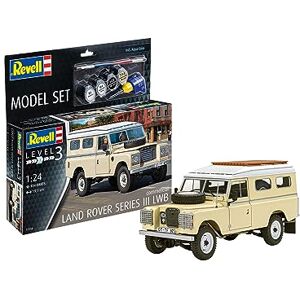 Revell 67056 Model Set Land Rover Series III LWB (commercial) 1:24 Scale Unbuilt/Unpainted Plastic Model Kit with Contacta Professional Glue, Paintbrush & Selected Aqua Color Paints Revell 67056 Model Set Land Rover Series III LWB (commercial) 1:24 Scale Unbuilt/Unpainted Plastic Model Kit with Contacta Professional Glue, Paintbrush & Selected Aqua Color Paints