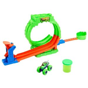 Hot Wheels Monster Trucks Toy Playset, Mutant Chaos, Loop Challenge Track Set with 1:64 Scale Wreckin’ Wolf, 4-Ounce Container of Slime, 2 Ways to Play, JMK91 Hot Wheels Monster Trucks Toy Playset, Mutant Chaos, Loop Challenge Track Set with 1:64 Scale Wreckin’ Wolf, 4-Ounce Container of Slime, 2 Ways to Play, JMK91