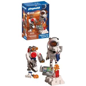 Playmobil Space ESA: Astronaut with Robot With Mars Crawler, Analysis Station & 3 Rock Samples Space Exploration in the Playroom Playset For Children Aged 4+ 72014 Playmobil Space ESA: Astronaut with Robot With Mars Crawler, Analysis Station & 3 Rock Samples Space Exploration in the Playroom Playset For Children Aged 4+ 72014