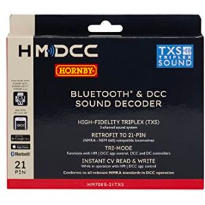 Hornby R7322 HM7000-21TXS: Bluetooth® & DCC Sound Decoder (21-pin) Accessories for 00 Gauge Track & Train Sets Compatible with Select Model Trains, White Hornby R7322 HM7000-21TXS: Bluetooth® & DCC Sound Decoder (21-pin) Accessories for 00 Gauge Track & Train Sets Compatible with Select Model Trains, White