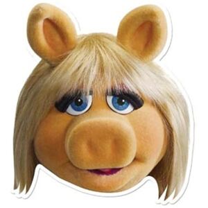 Star Cutouts Ltd Peggy SM59 Miss Piggy The Muppets Single Face Mask Perfect for Parties Create Fun Talking Point, Multicolour, Regular