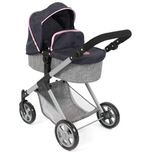 Bayer Chic 2000 2-in-1 Mila Doll's Pram Melange Grey/Navy Height Adjustable Handle 39-72 cm Modern Frame Dolls up to 50 cm 3-7 Years Bayer Chic 2000 2-in-1 Mila Doll's Pram Melange Grey/Navy Height Adjustable Handle 39-72 cm Modern Frame Dolls up to 50 cm 3-7 Years