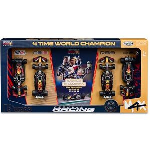 Bburago Formula 1 F1 Red Bull Racing 4-Pack Set Verstappen 1:43 Scale Incredibly Detaield Die-Cast Collectible Replica Race Car Model Bburago Formula 1 F1 Red Bull Racing 4-Pack Set Verstappen 1:43 Scale Incredibly Detaield Die-Cast Collectible Replica Race Car Model