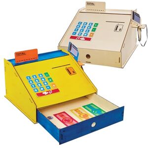 Baker Ross FN087 Wood Craft Cash Register Kit Pack of 1, Pretend Shop Play Item for Kids, Kids Grocery Store Baker Ross FN087 Wood Craft Cash Register Kit Pack of 1, Pretend Shop Play Item for Kids, Kids Grocery Store